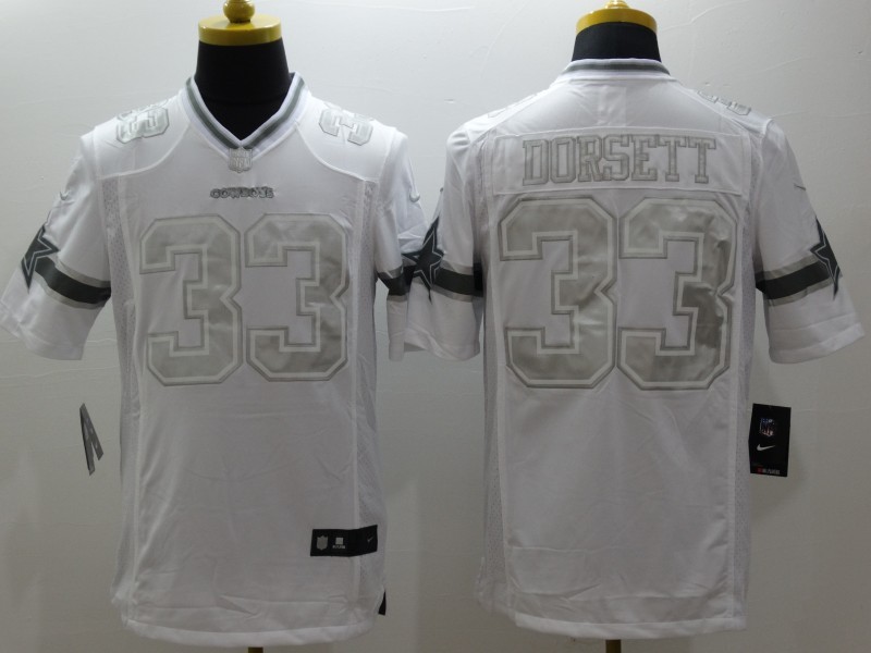 Dallas Cowboys 33 Dorsett Platinum White Nike Limited Jerseys